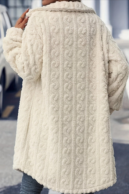Double Face Plush Lapel Button Overcoat