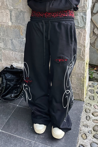 Double Waist Leopard Wide Pants