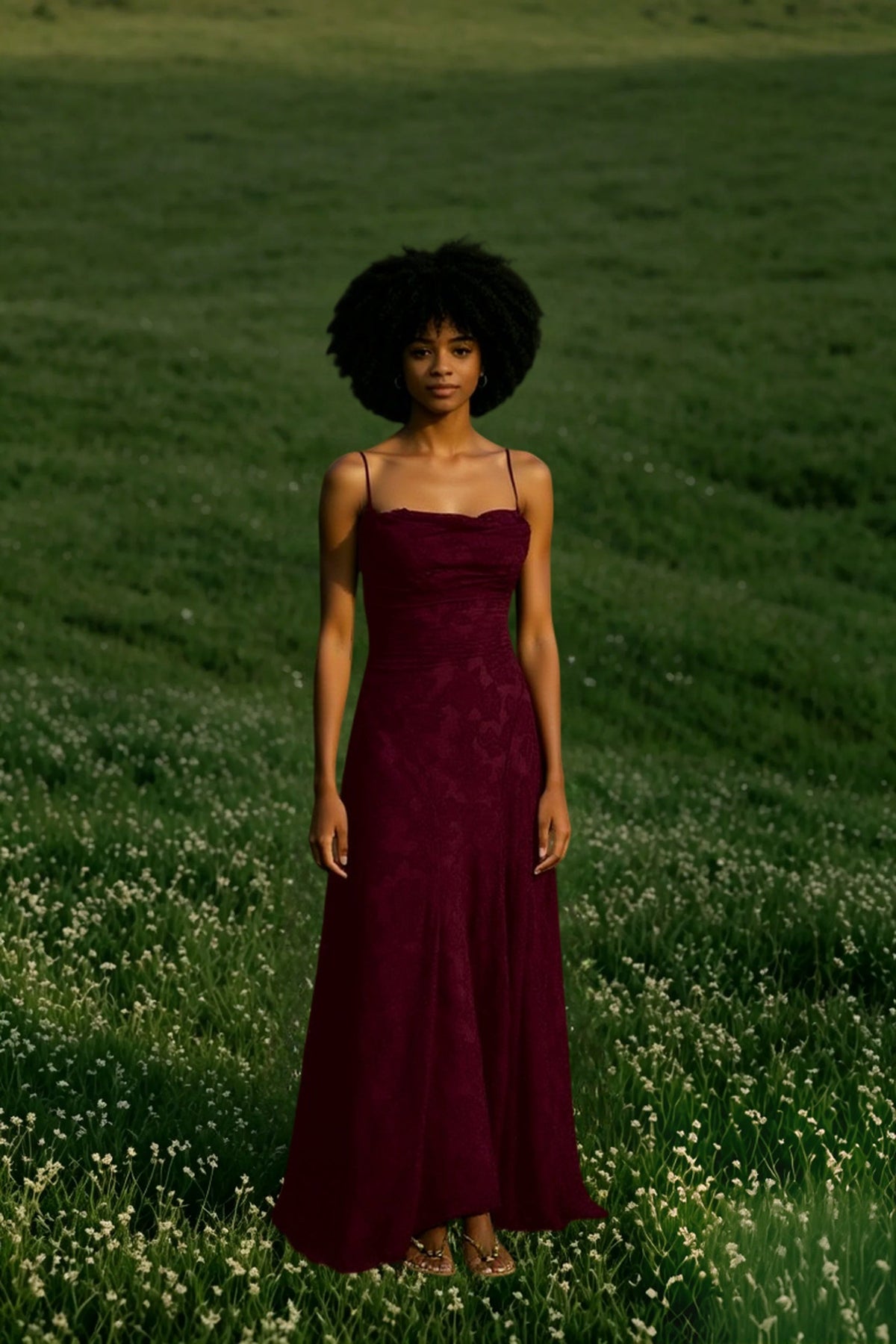 Spaghetti Strap Square Neck Floral Lace A-Line Floor Length Gown