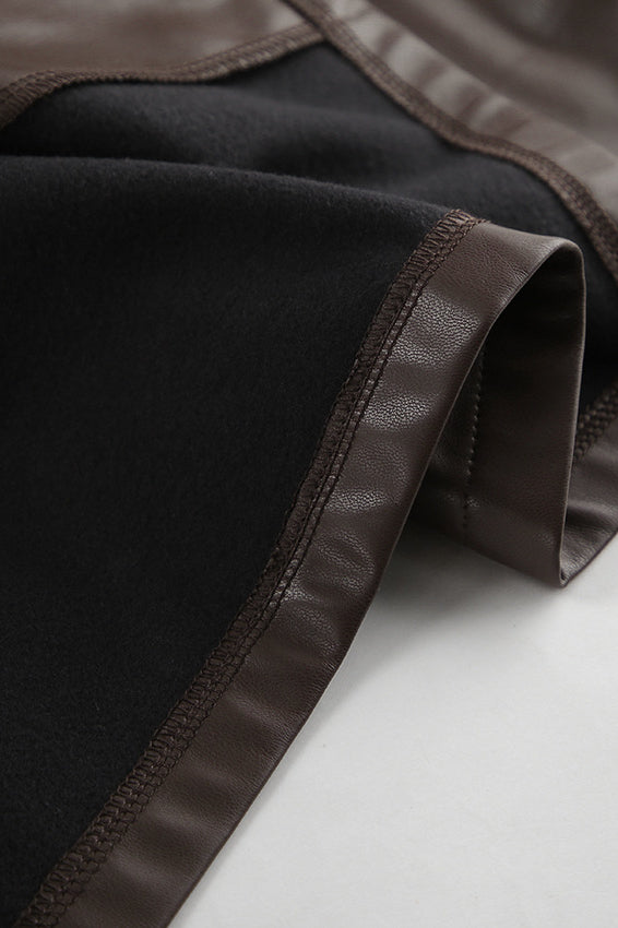 Classic Brown PU Crop Coat