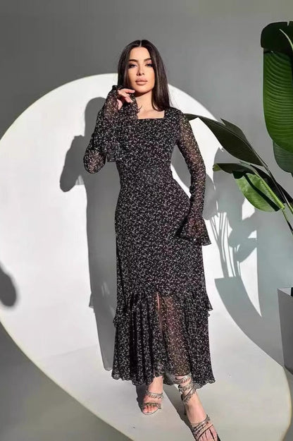 Floral Print Trendy Casual Maxi Dress