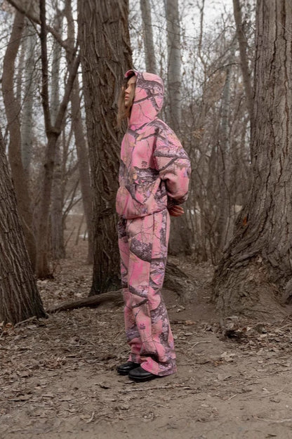 Y2K Retro Camo Print Zip Up Hoodie