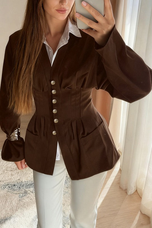 Retro Tailored Pintuck Blouse