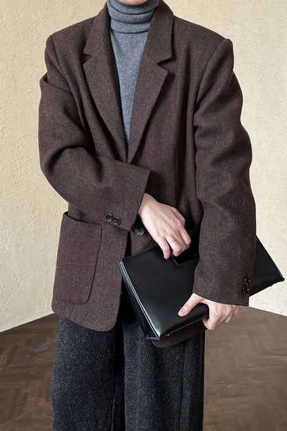 Wool Blend Relaxed Fit Blazer