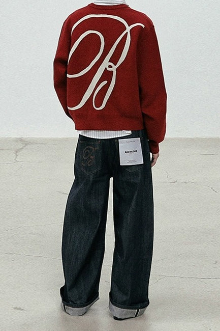 Casual Vintage Crew Neck Sweater