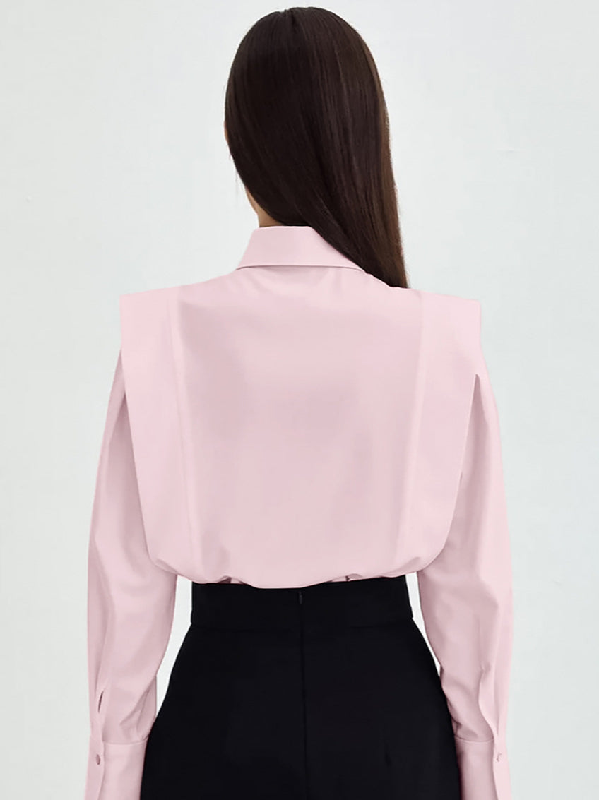 Structured Square Shoulder Panelled Blouse