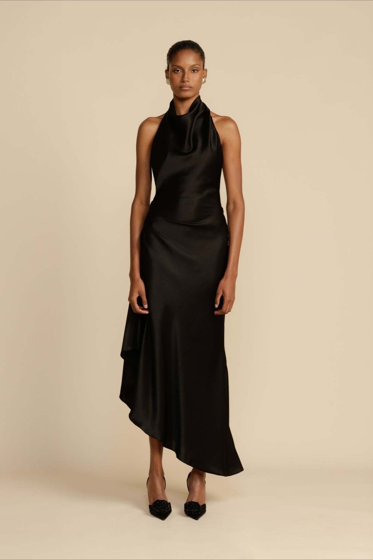 Elegant Satin Slit Backless Party Dress