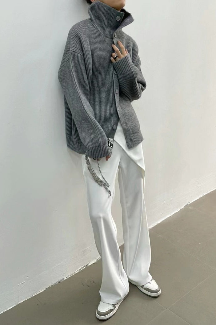 Ribbed Single Breasted Cardigan
