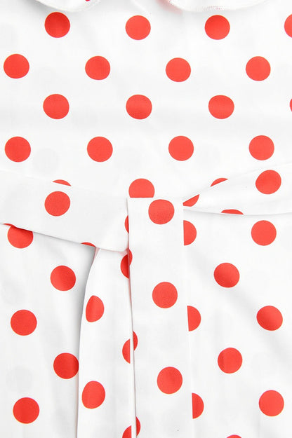 White Polka Dot Cami A-Line Ruffled Maxi Dress