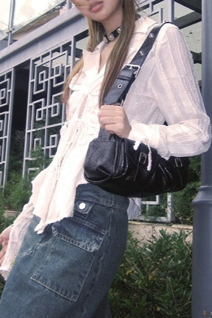 Unique Y2K Chiffon Blouse