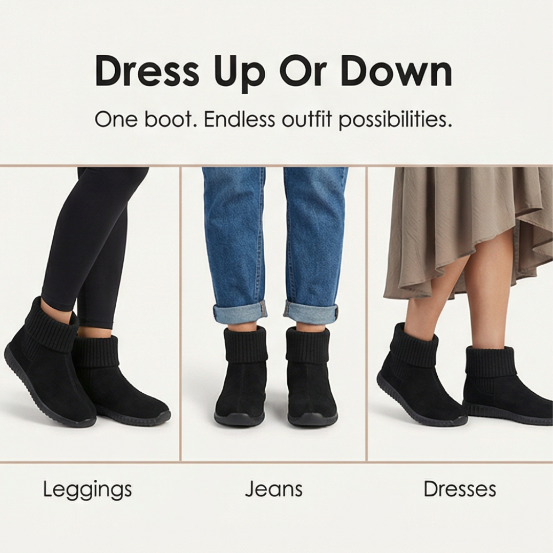 Women's Knit Cuff Suede Ankle Booties