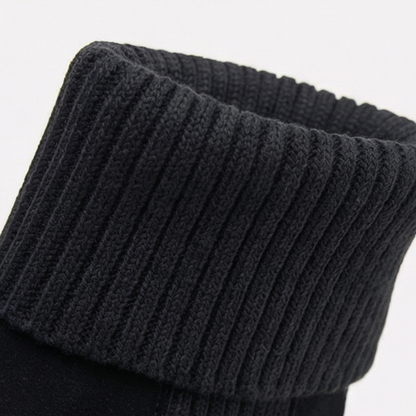 Women's Knit Cuff Suede Ankle Booties