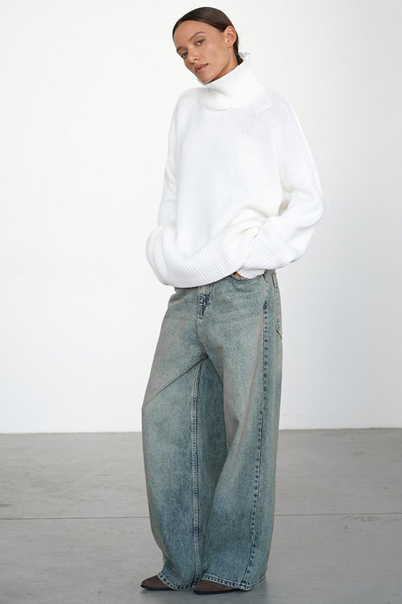 Slimming High Neck Knit Sweater