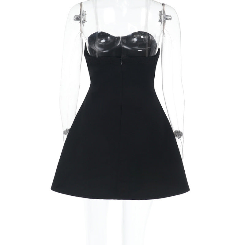 Strapless Sweetheart Structured Flared Mini Dress