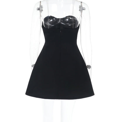Strapless Sweetheart Structured Flared Mini Dress