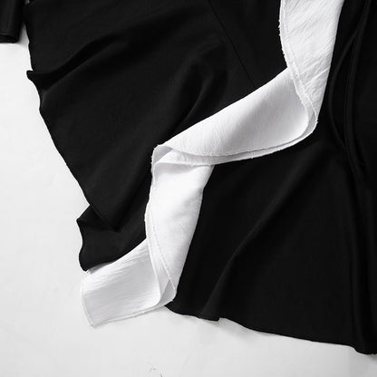 Deep V Neck Tie Front Ruffle Collar Bell Sleeve Mini Dress