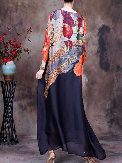 Spaghetti Strap Abstract Print Maxi Dress
