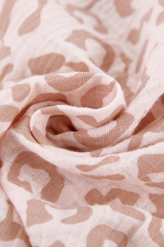 Pink Leopard Linen Blouse