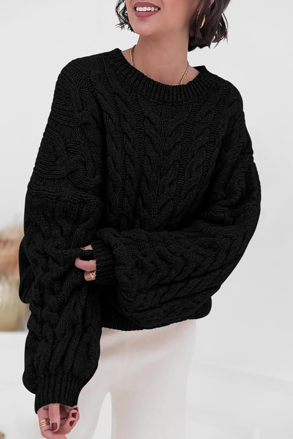 Vintage Chunky Knit Cable Sweater