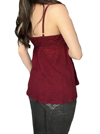 Vintage Solid Sweet Button Binding Waist Women Camisole Y2k Aesthetic Sleeveless V-Neck Ruched Lace Long Tops