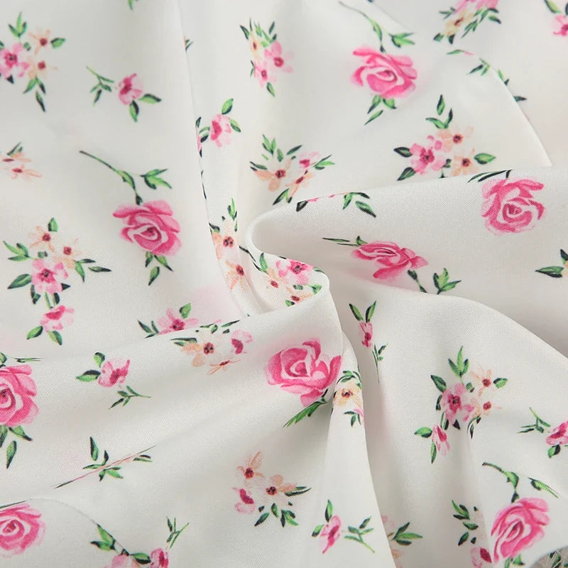 Floral Print Camisole Accordion Pleated Hook-front Tie Tank Top Summer Holiday Crop Top Y2K Aesthetic Square Neck Vest