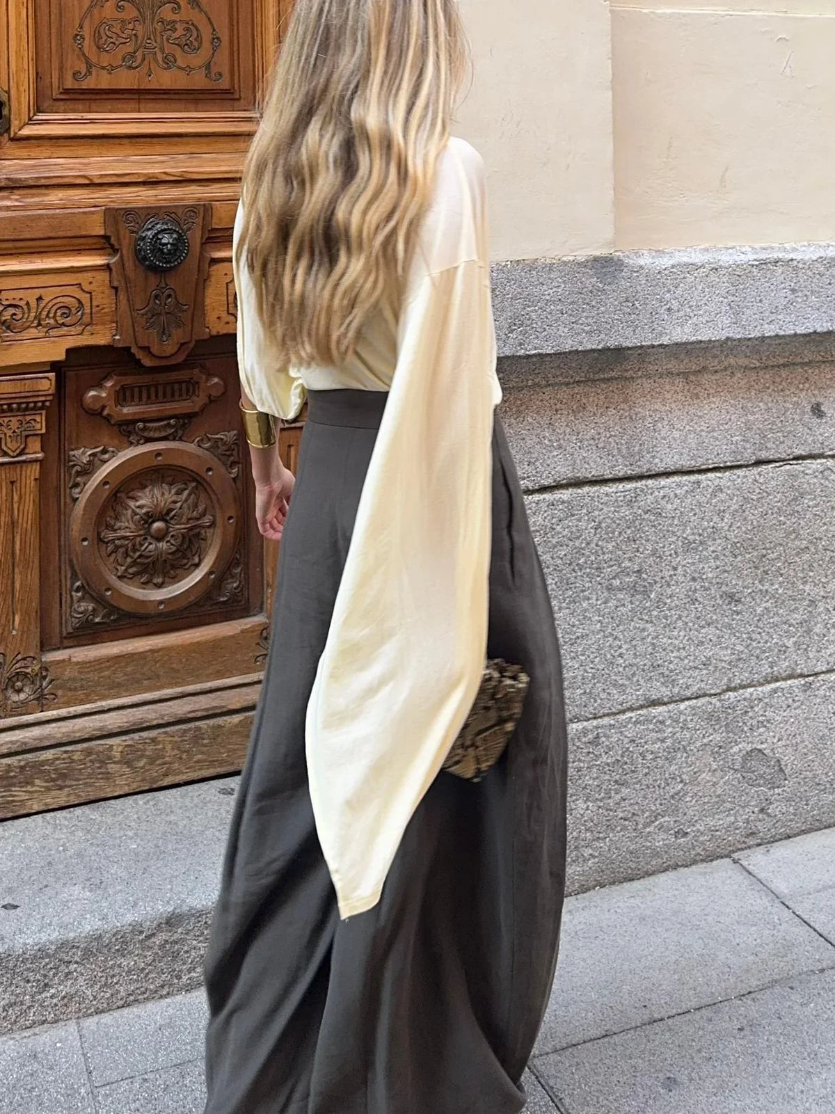 Women Spring Fashion Versatile High Neck Drape Asymmetric Top Female Sexy Elegant Slim High Street Casual Commuting Party Top