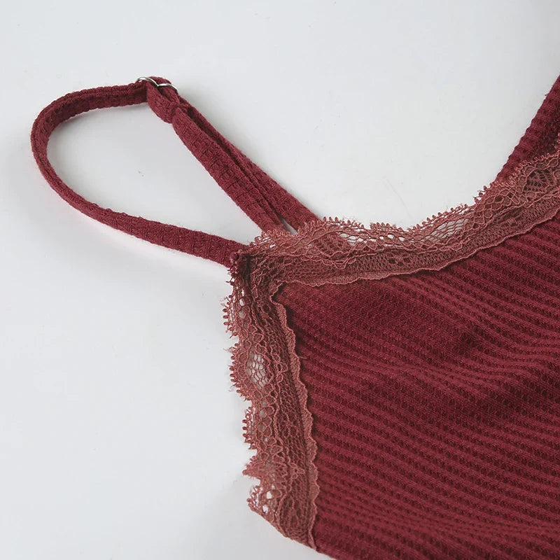 Vintage Solid Sweet Button Binding Waist Women Camisole Y2k Aesthetic Sleeveless V-Neck Ruched Lace Long Tops