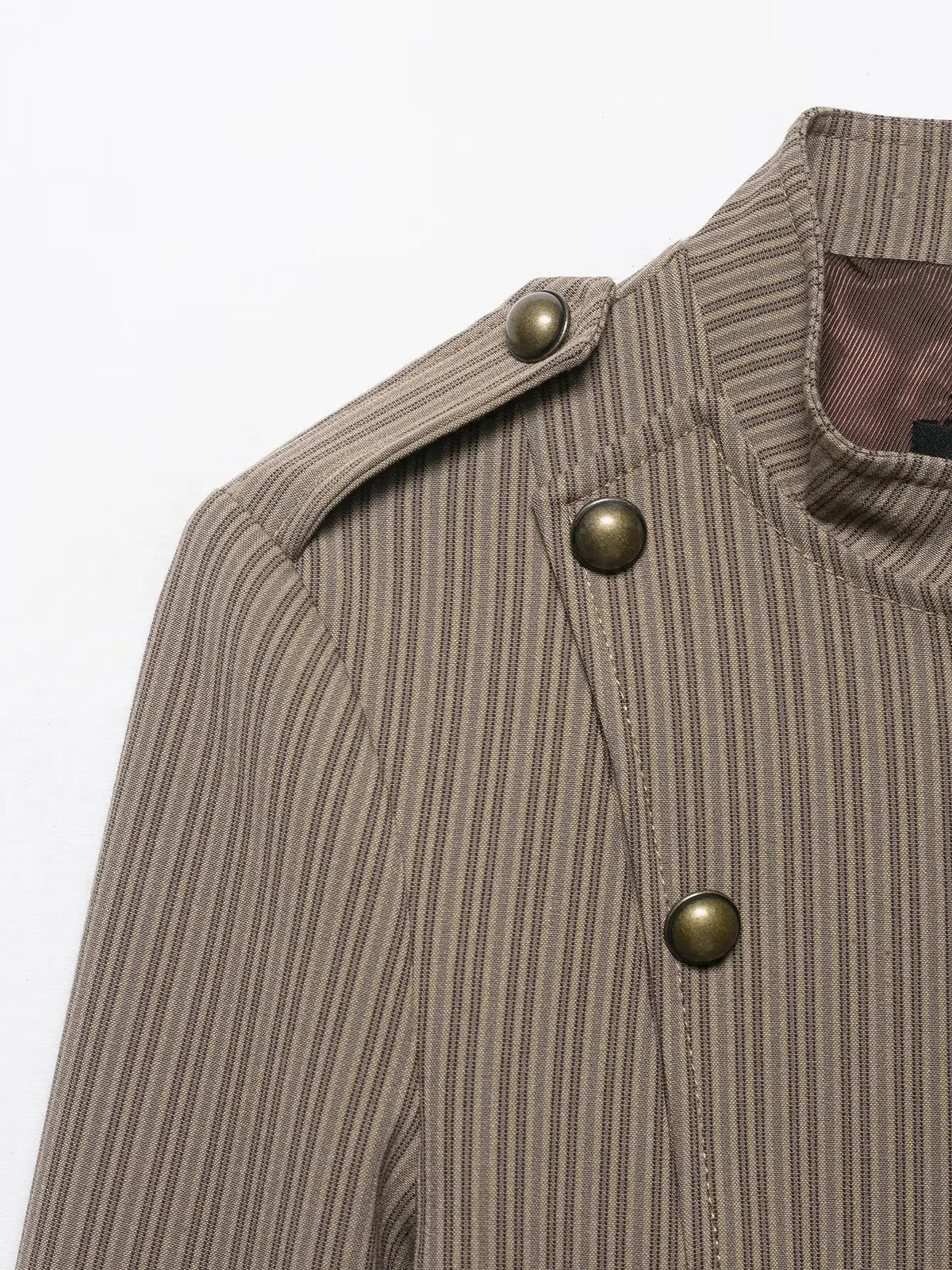 Women Spring Fashion Stripes Slim Blazer Commuting Long Sleeves Zipper Loose Short Jacket Female High Street Coat Mujer