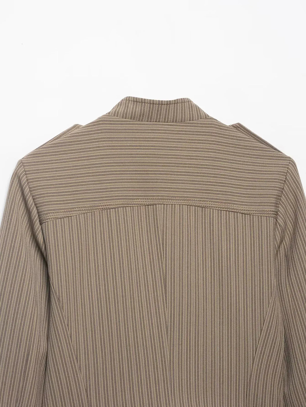 Women Spring Fashion Stripes Slim Blazer Commuting Long Sleeves Zipper Loose Short Jacket Female High Street Coat Mujer