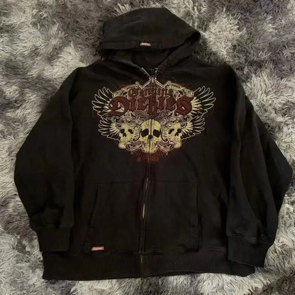 Gothic Skull Zipper Hoodie