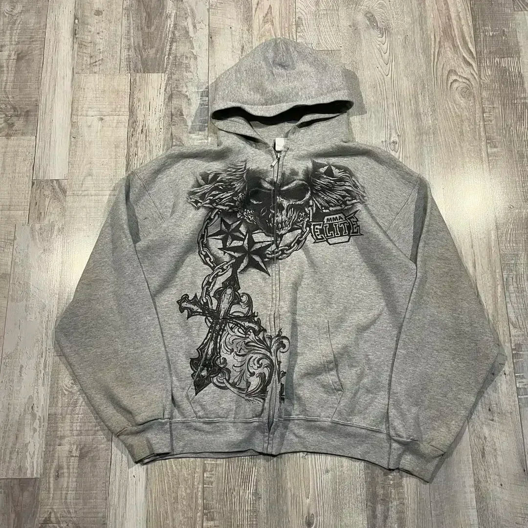 Gothic Skull Zipper Hoodie