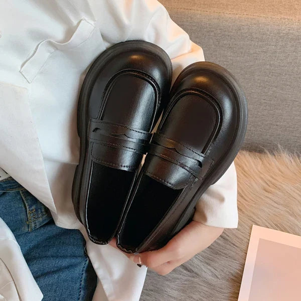 Fur Soft Casual Round Toe Shallow Mouth All-Match Low Heels Dress Oxfords Loafers