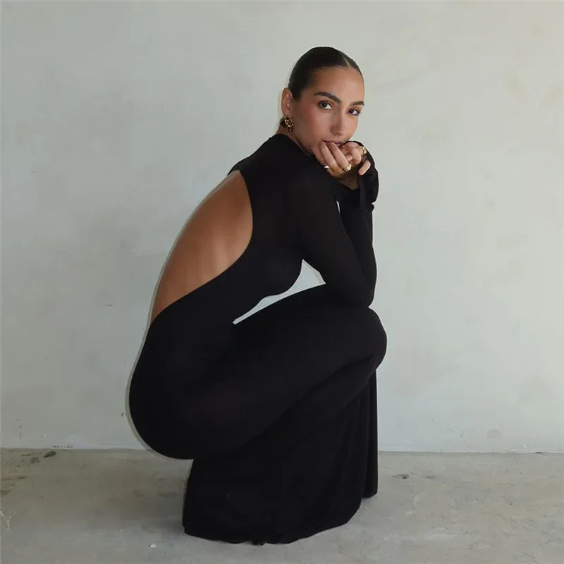 Fashion Open Back Maxi Dress