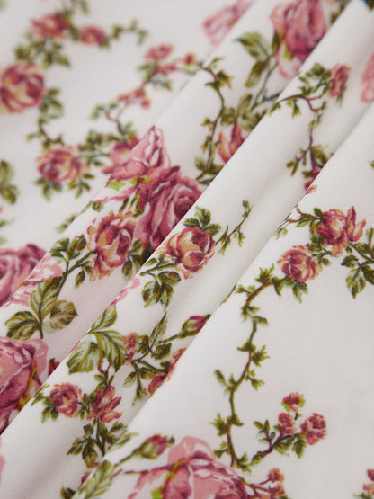 Square Neck Tie Front Corset Seam Floral Print High Slit Midi Dress