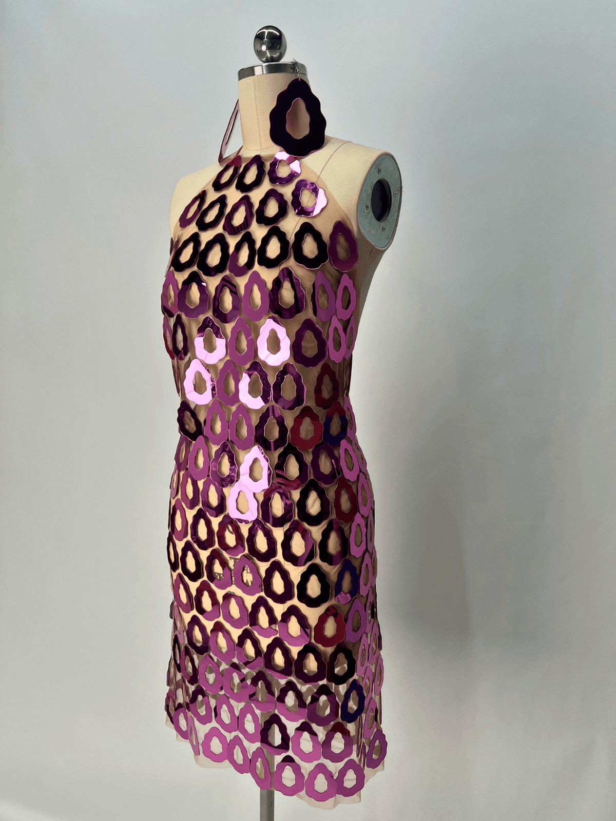 Halter Neck Ring Sequin Bodycon Mini Dress