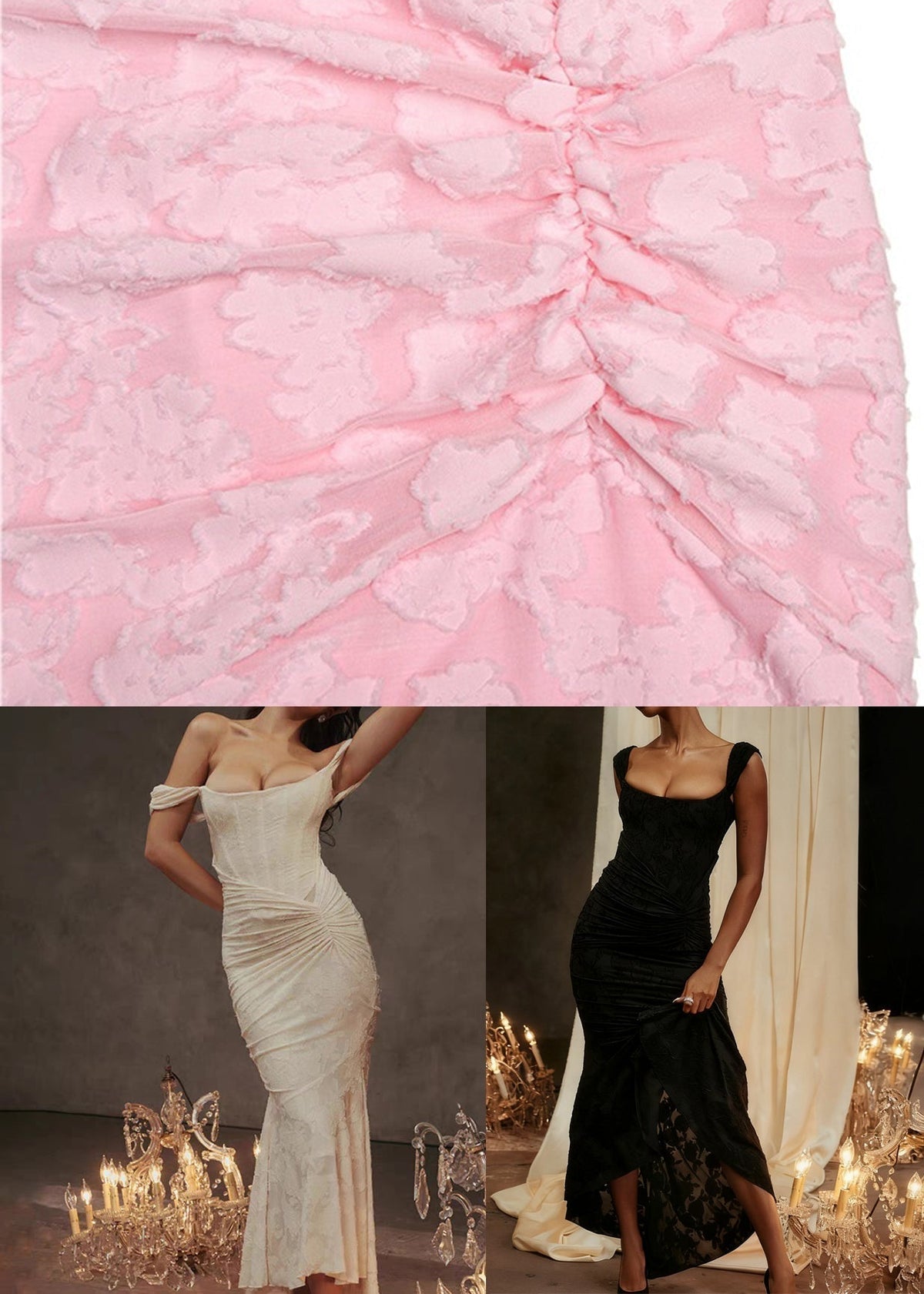 Square Neck Floral Lace Ruched Hem Asymmetric Bodycon Maxi Dress