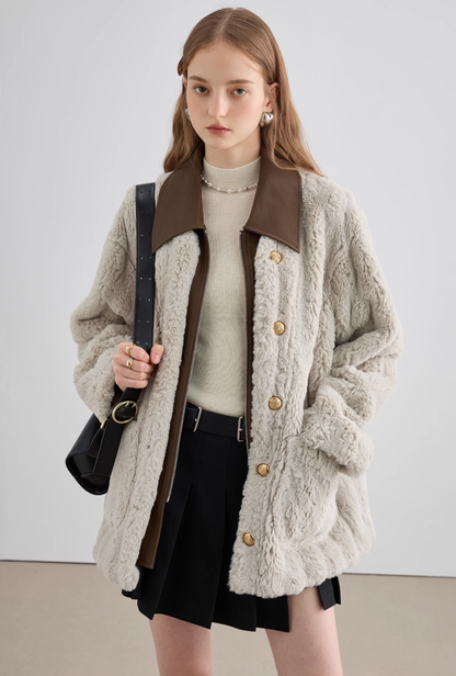 Bicolor Fur Coat