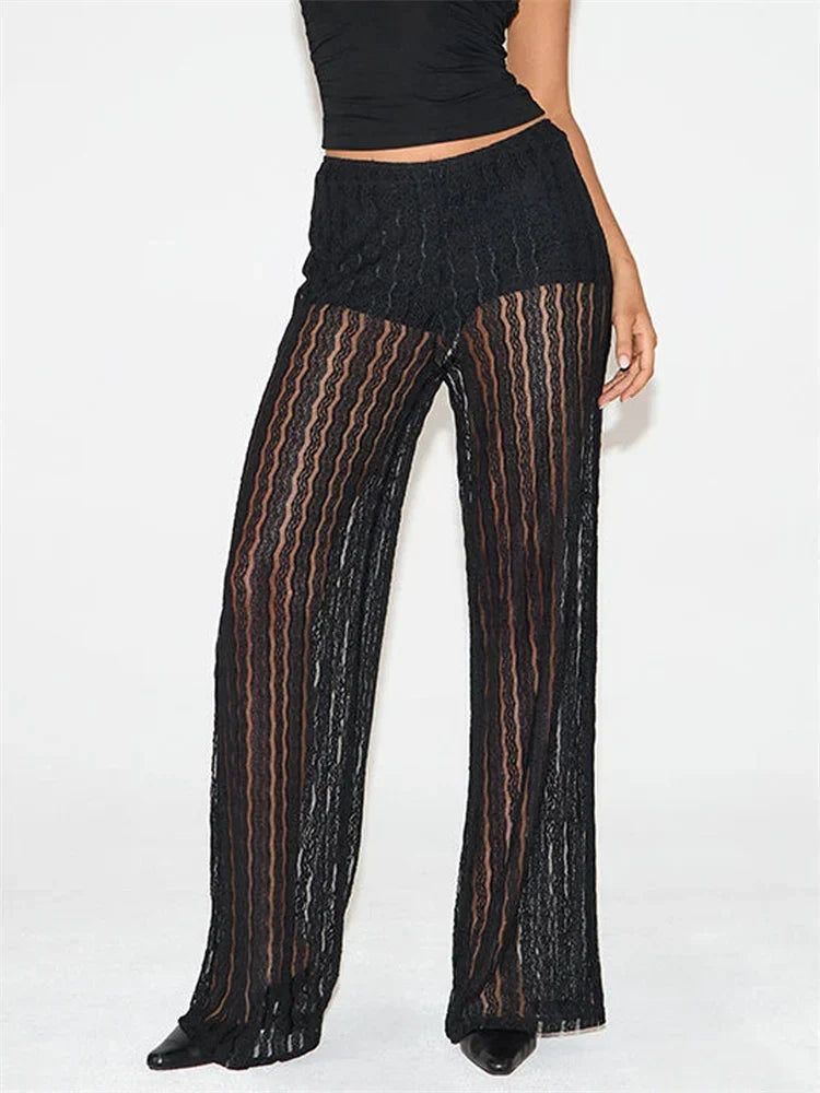 Loose Plaid Print Drawstring Casual Summer Pant