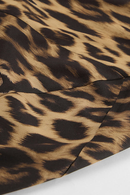 Chiffon Leopard Print Fishtail Midi Skirt