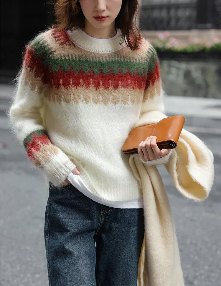 Red Thick Retro Lazy Wind Sweater
