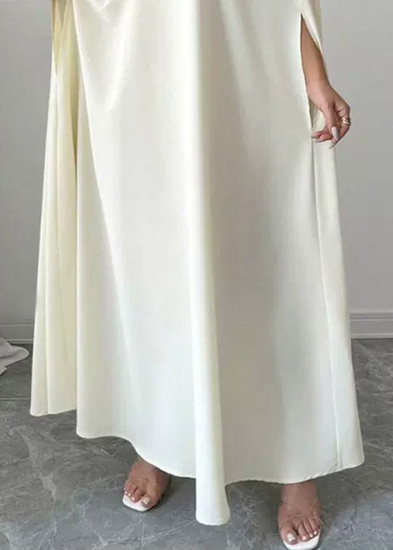 Floral Applique Illusion Mesh Cape Sleeve Floor-Length Gown