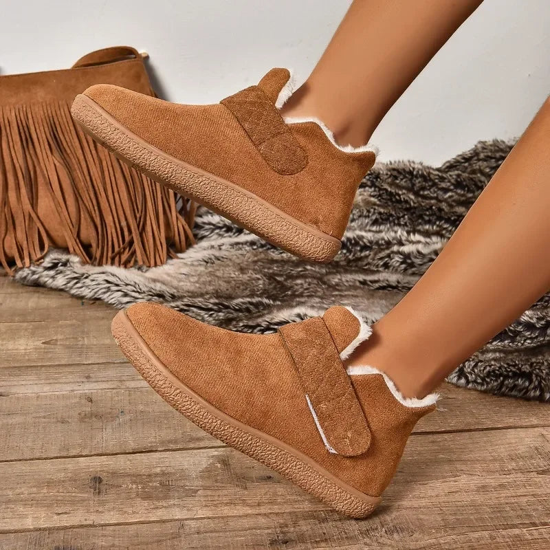 Comfortable and Warm Plush Women Shoes 2024 Casual Retro Women's Short Boots Anti-slip and Wear-resistant Fashionable Snow Bo