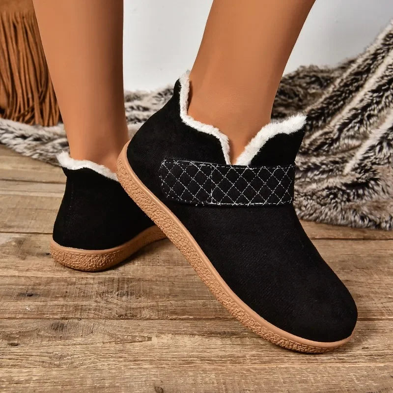 Comfortable and Warm Plush Women Shoes 2024 Casual Retro Women's Short Boots Anti-slip and Wear-resistant Fashionable Snow Bo