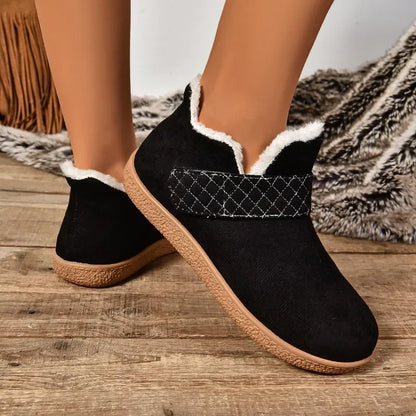 Comfortable and Warm Plush Women Shoes 2024 Casual Retro Women's Short Boots Anti-slip and Wear-resistant Fashionable Snow Bo