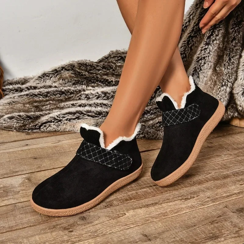 Comfortable and Warm Plush Women Shoes 2024 Casual Retro Women's Short Boots Anti-slip and Wear-resistant Fashionable Snow Bo