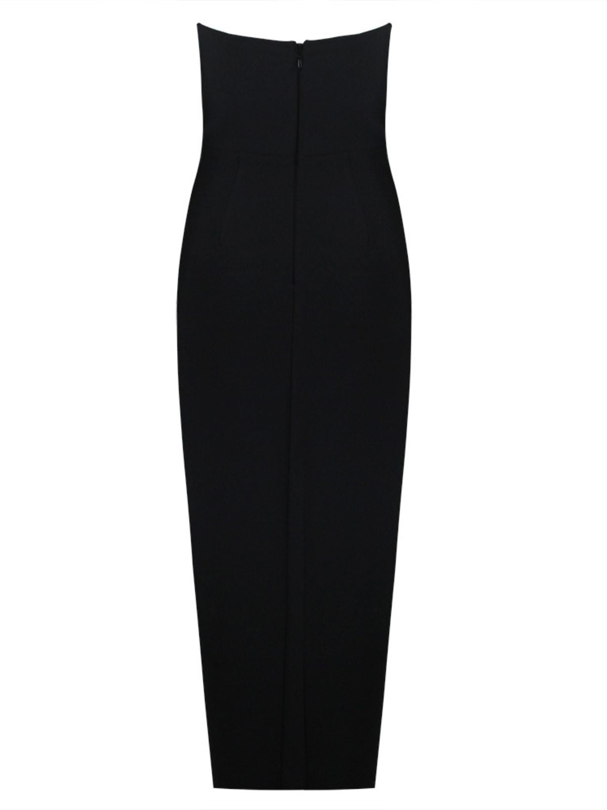 Strapless Crystal Split Bandage Bodycon Dress