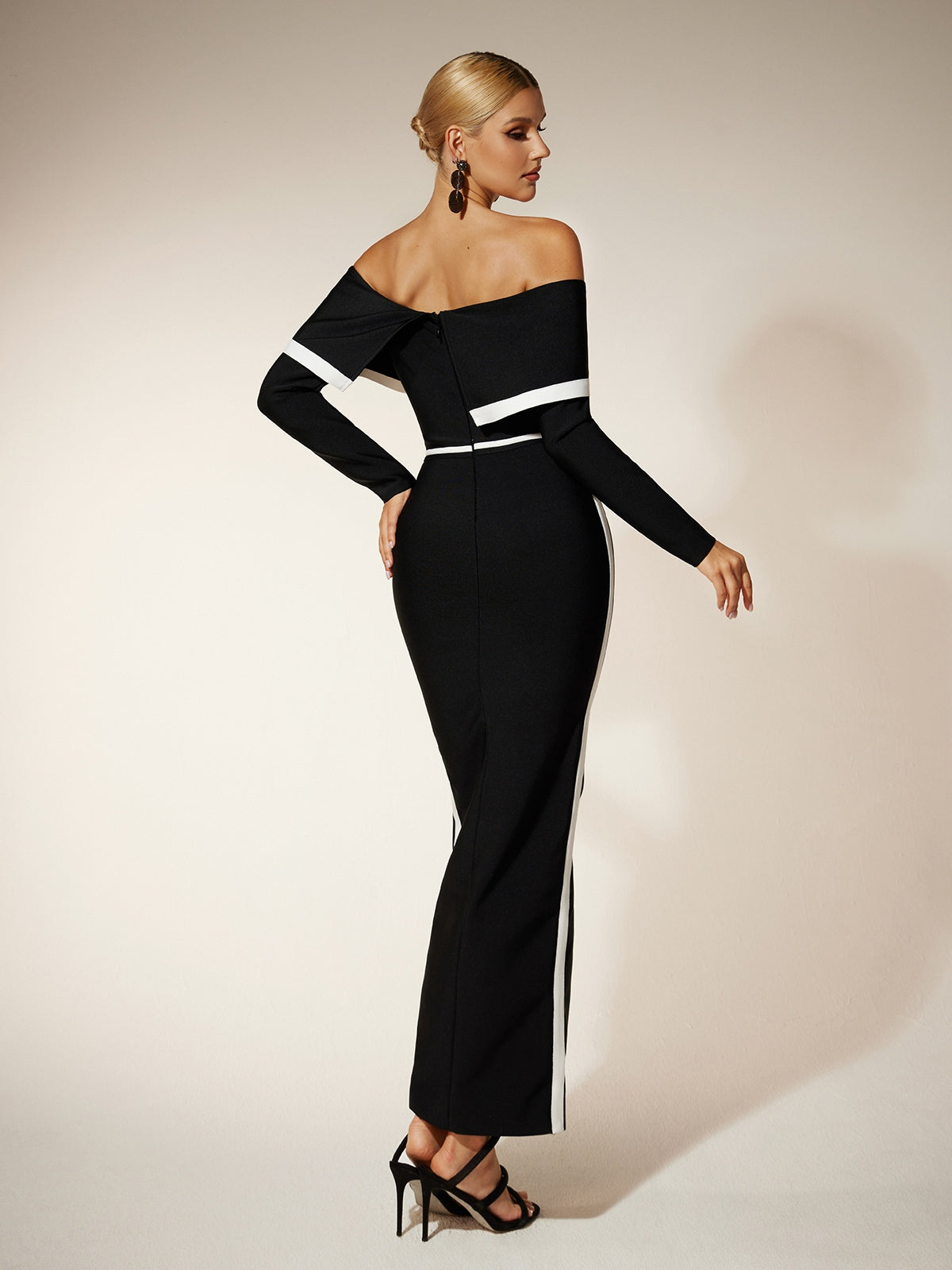 Off Shoulder Split Bandage Bodycon Dress