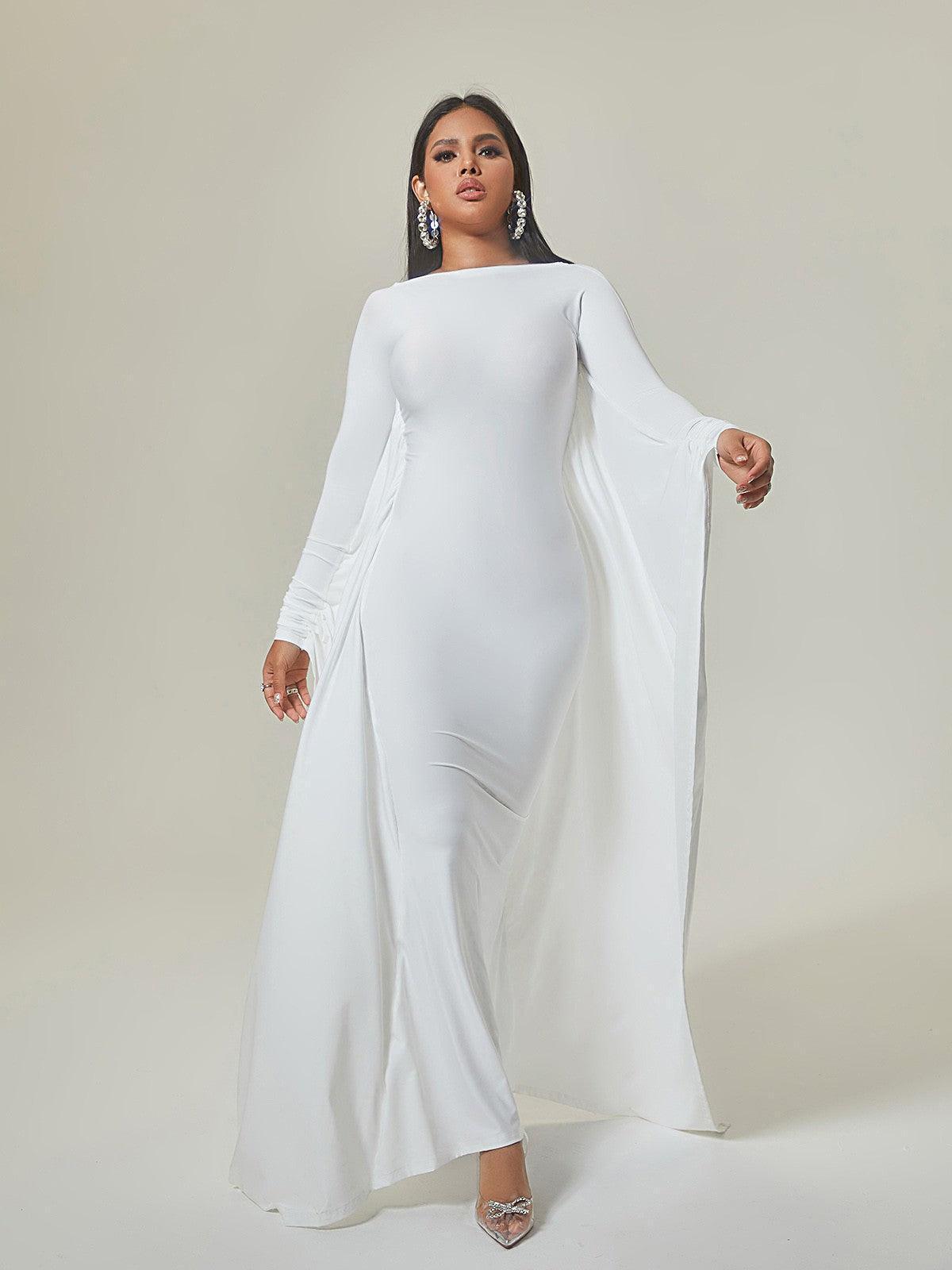 Dolman Sleeve Column Maxi Dress