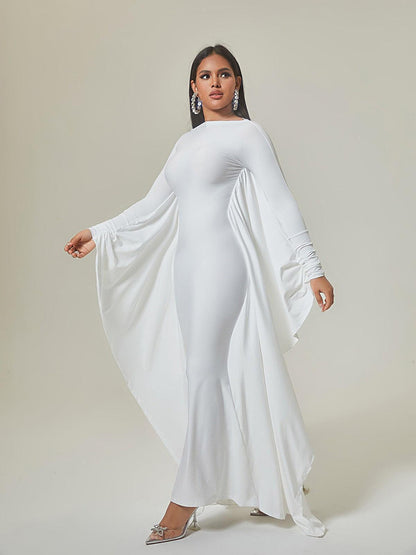 Dolman Sleeve Column Maxi Dress