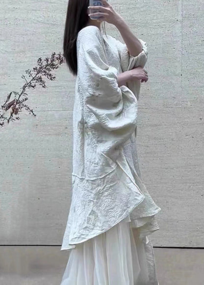Asymmetrical Tulle Patchwork Lantern Sleeve Maxi Dress